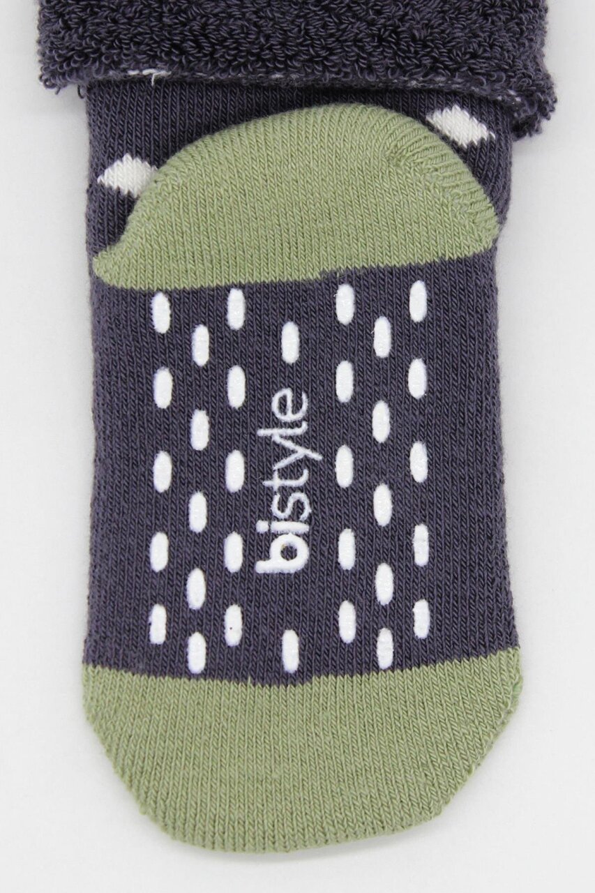 جوارب كاحل منفوشة غير قابلة للانزلاق من Bistyle منقطة، عبوة من قطعتين BS10502 أنثراسايت - 5