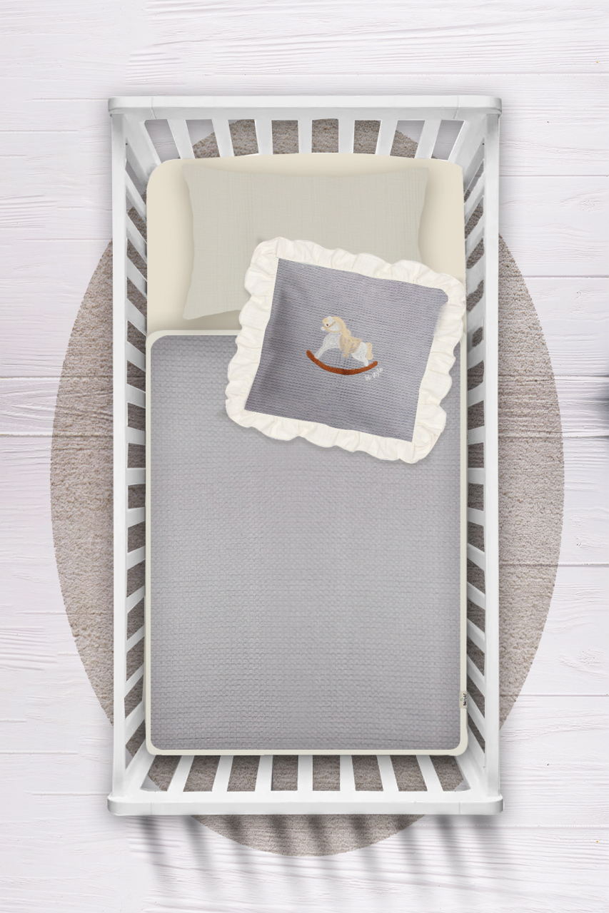 طقم بيكيه طبيعي من بيستايل، مقاس طبيعي، 80103، رمادي - 1