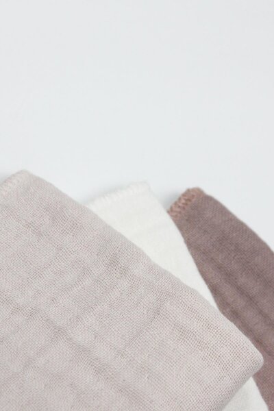 منديل موسلين من Bistyle، عبوة من 6 قطع، مقاس 20×20 سم، لون بيج فاتح، 90106، لون أنثراسيت - 3