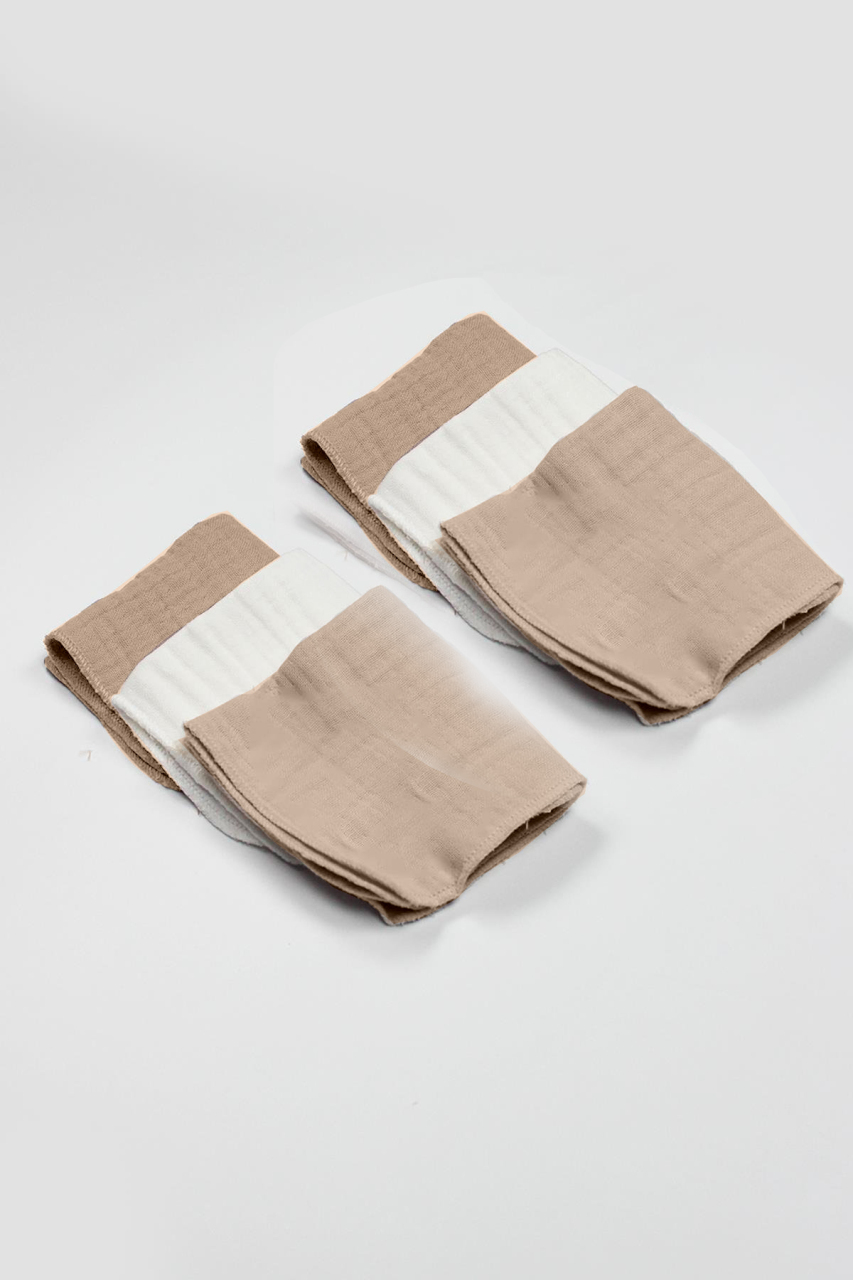 مناديل بيستايل 6 قطع من الموسلين مقاس 20 × 20 سم 90106 بيج إكرو - 2