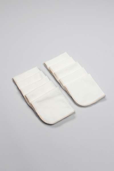 مناديل بيستايل العضوية 28 × 28 من القطن الممشط 10 قطع 90101 بيج فاتح - 3