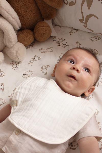 مريلة موسلين ثنائية التصميم، 3 قطع، BS60101، لون بيج فاتح، أنثراسايت - 5