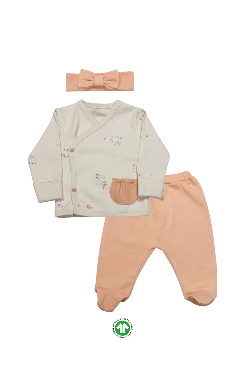 بدلة جسم ثنائية الطراز من 3 قطع، ناعمة وجميلة، 13106 بيج - 1