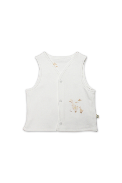 سترة ترحيبية ثنائية الجوانب بتصميم بطة صغيرة 18104 أصفر-بيج فاتح - Bistyle