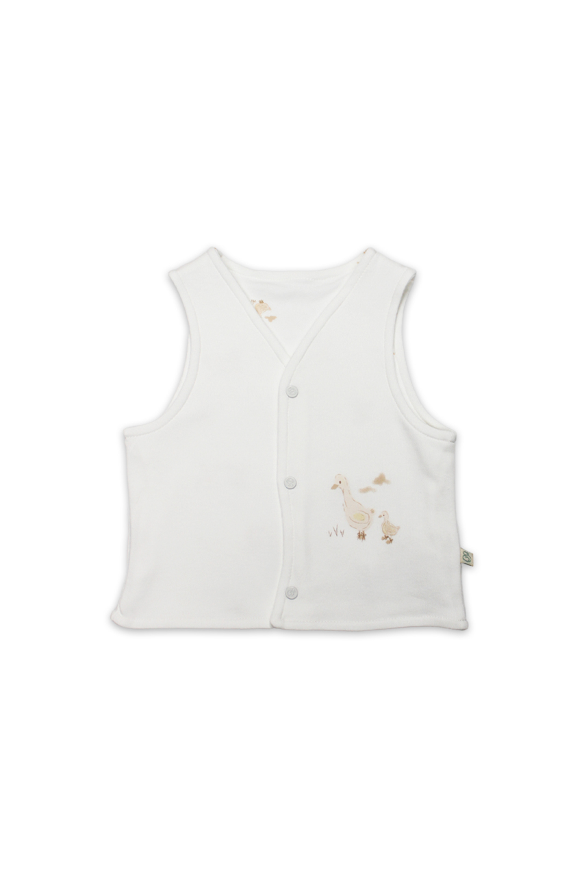 سترة ترحيبية ثنائية الجوانب بتصميم بطة صغيرة 18104 أصفر-بيج فاتح - 1