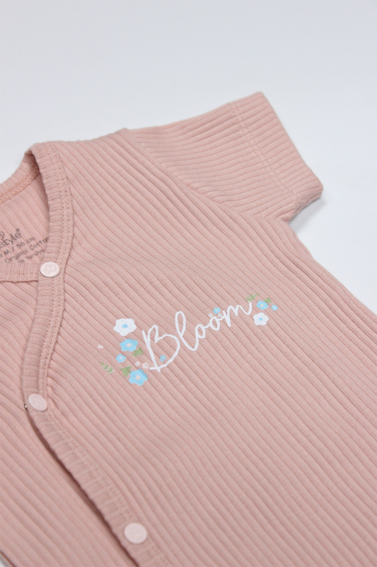 Bistyle Bloom Rose 2'li Yarım Kol Badi 17119 Ekru Gül Kurusu - 6