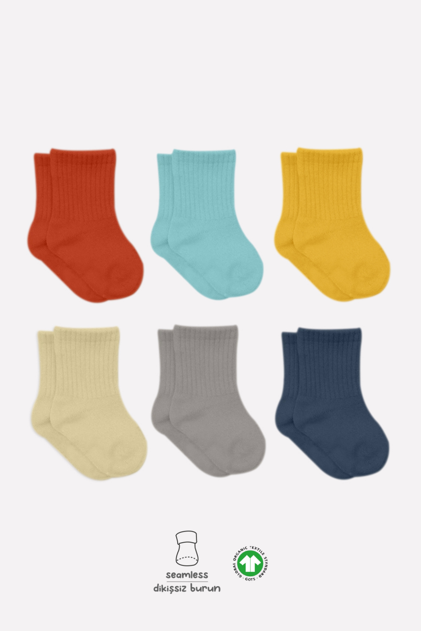 Bistyle Mix Penye Soket Çorap 6'Lı BS10101M Kiremit - 1