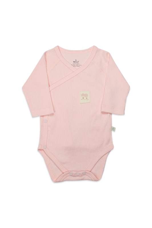 Bistyle Organic Modal Flying Balloons Kruvaze Uzun Kol Body BS17121 Pembe - 1