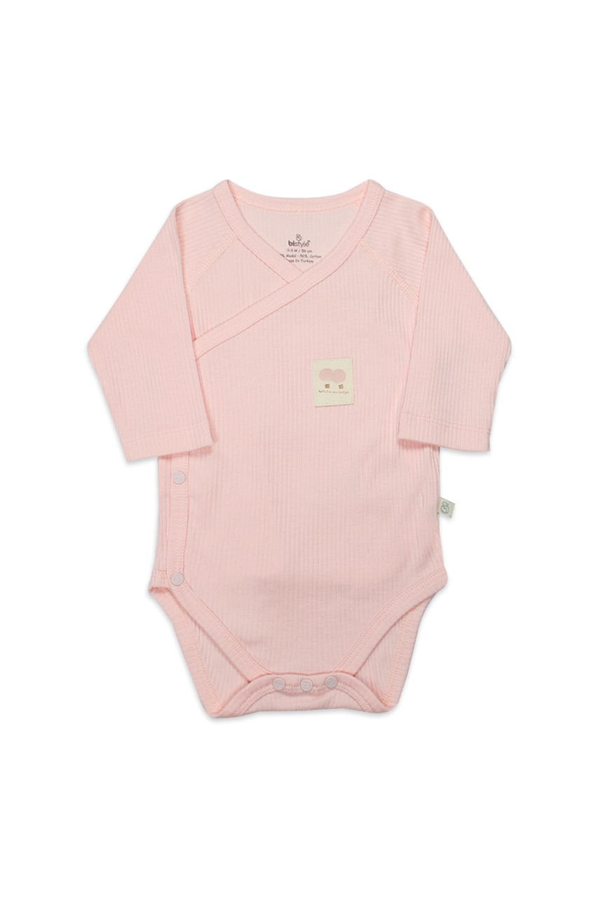 Bistyle Organic Modal Flying Balloons Kruvaze Uzun Kol Body BS17121 Pembe - 1
