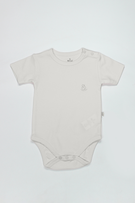 Bistyle Organik Natural Basic Style Yarım Kol Body BS17103 Ekru - 1