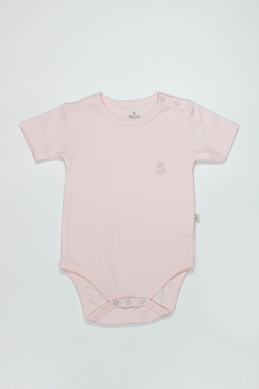 Bistyle Organik Natural Basic Style Yarım Kol Body BS17103 Pembe - 1