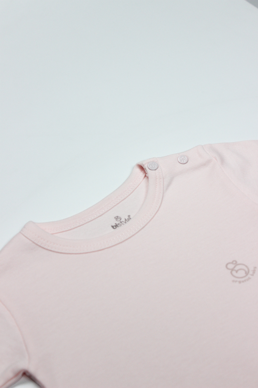 Bistyle Organik Natural Basic Style Yarım Kol Body BS17103 Pembe - 2