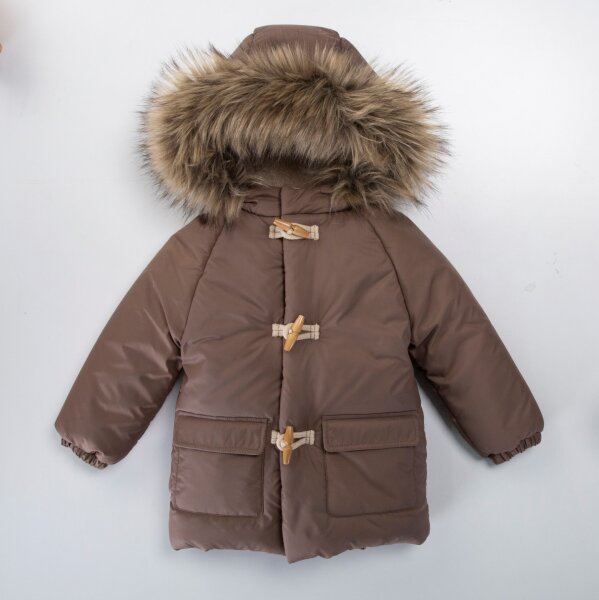 fleece-lined, water- and wind-resistant, hooded puffer jacket for boys 2-6 years old 51360 - MİDİMOD