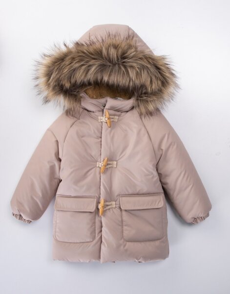 fleece-lined, water- and wind-resistant, hooded puffer jacket for boys 2-6 years old 51360 - MİDİMOD