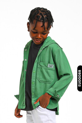 Hooded Double Pocket Snap Fasten Boy Jacket 5-14 Years 24200 - ESCABEL