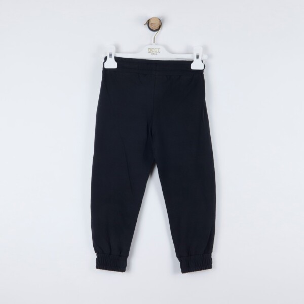 P-003630 (ce 8201) Paçaları Lastikli Baskılı Pantolon 3-7 Yaş Siyah - ÇİKOBY