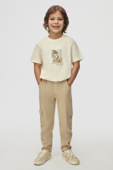 Erkek Çocuk Tişort 1-4 Yaş 48618 Ekru - 2