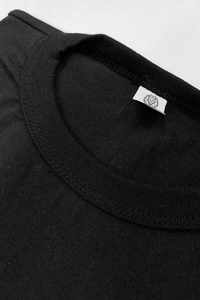Rakerplus Siyah %100 Pamuk Unisex Kısa Kollu Çocuk Tişört - 4