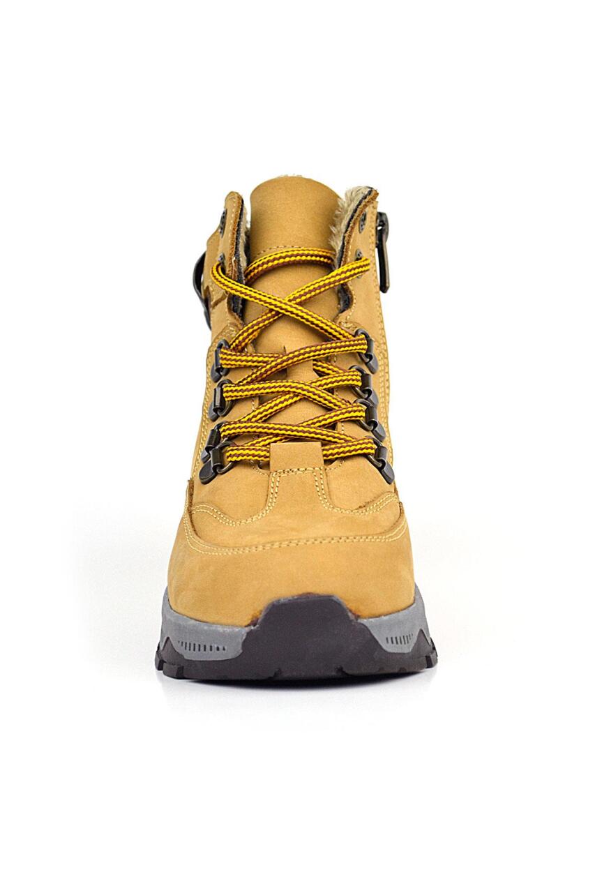 Rakerplus Hakiki Deri Taba Bağcıklı Fermuarlı Trekking Çocuk Bot - 2