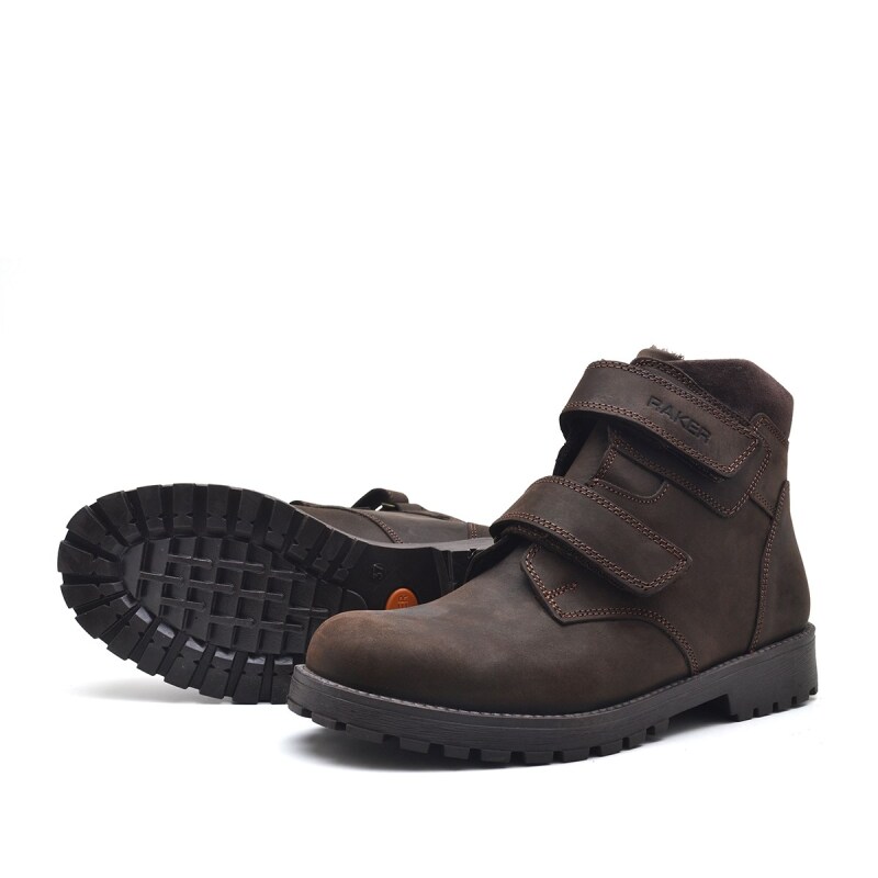 Rakerplus Sentor Hakiki Deri Kahverengi Cırtlı Erkek Genç Bot - 4