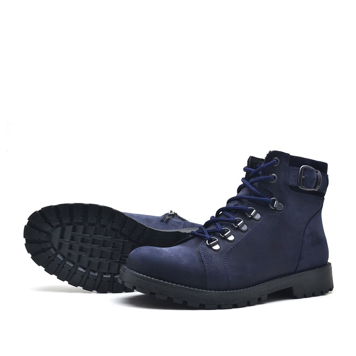 Rakerplus Griffon Hakiki Deri Lacivert Fermuarlı Bot - 5