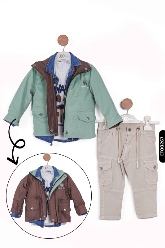 Double Sided Wearable 4-Piece Boy's Trousers Suit with Double Flap Pockets 12-36 Months 11055 - NASR GRUB