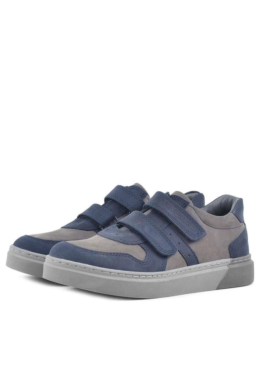 Rakerplus Genuine Leather Navy Blue Velcro Boys' Sneaker - 3