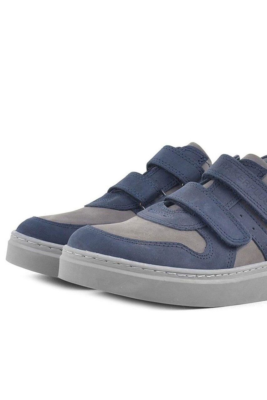 Rakerplus Genuine Leather Navy Blue Velcro Boys' Sneaker - 6
