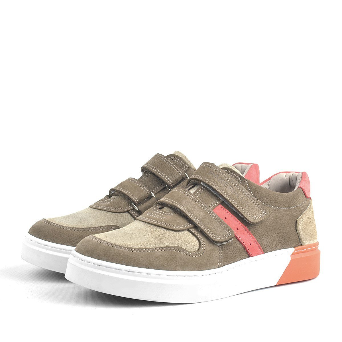 Rakerplus Genuine Leather Velcro Sand Color Boys' Sports Shoes - 3