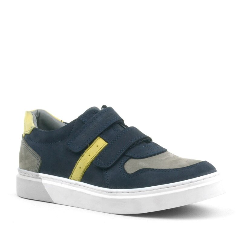 Rakerplus Genuine Leather Velcro Navy Blue Boys' Athletic Shoes - Rakerplus