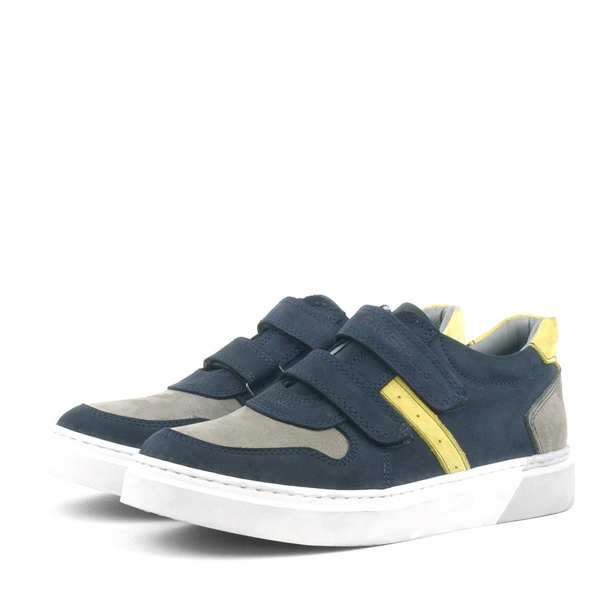 Rakerplus Genuine Leather Velcro Navy Blue Boys' Athletic Shoes - 3
