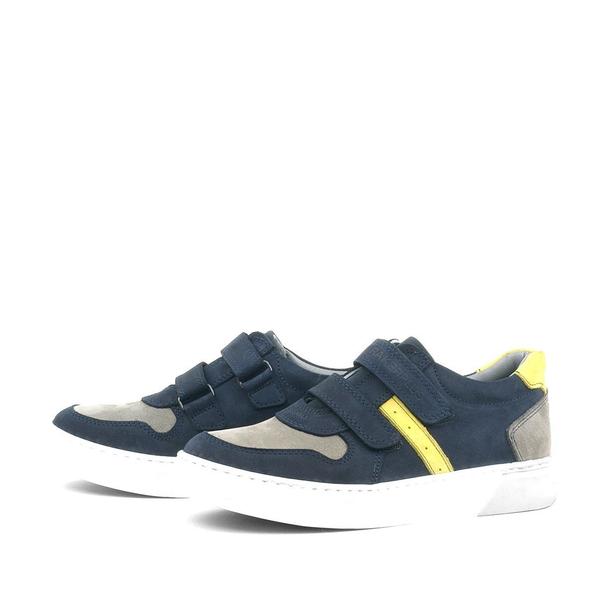 Rakerplus Genuine Leather Velcro Navy Blue Boys' Athletic Shoes - 4