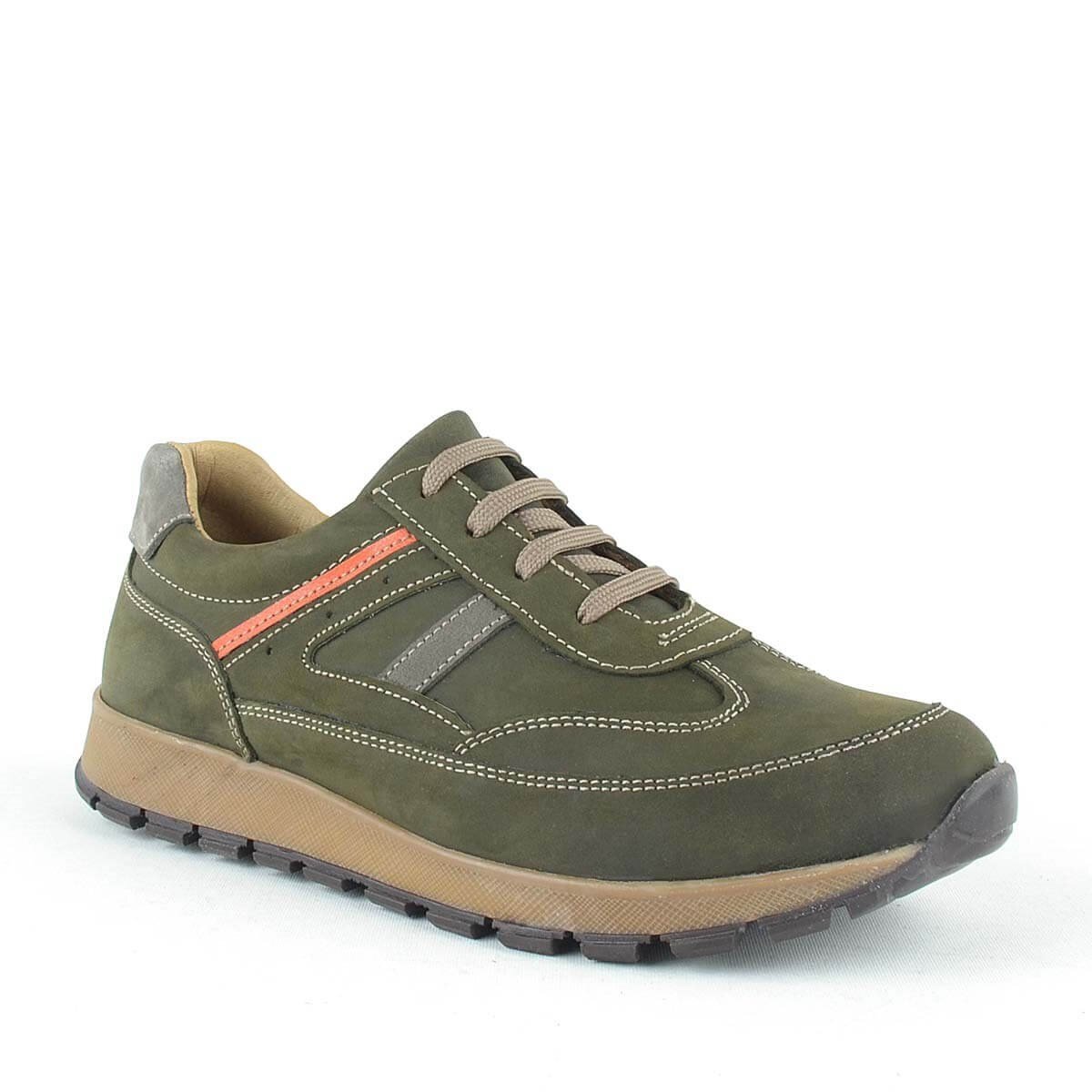 Rakerplus Genuine Leather Khaki Lace-up Boys' Athletic Shoes - 1