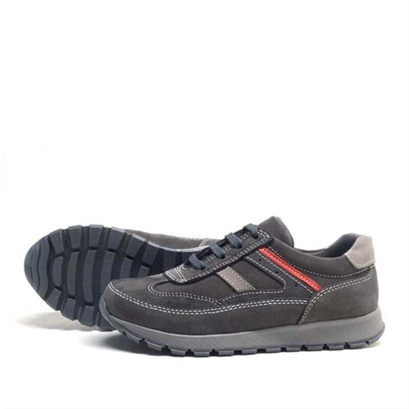 Rakerplus Genuine Leather Grey Lace-up Boys' Athletic Shoes - 4