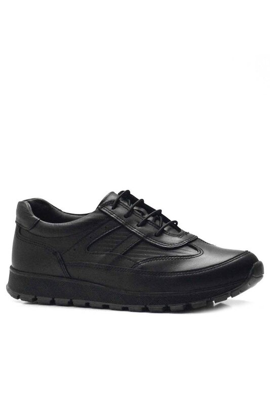 Rakerplus Genuine Leather Black Lace-up Boys' Youth Sports School Shoes - 1