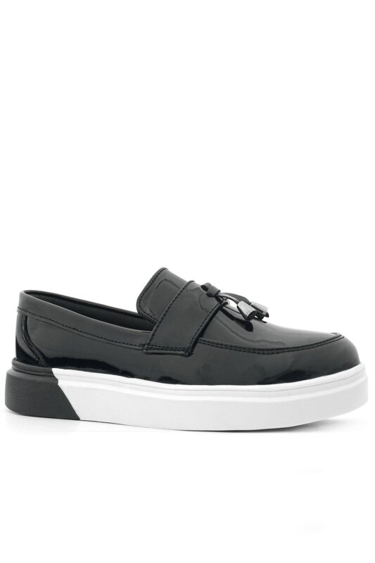 Rakerplus Black Patent Leather Buckle Kids' Classic Shoes - 2