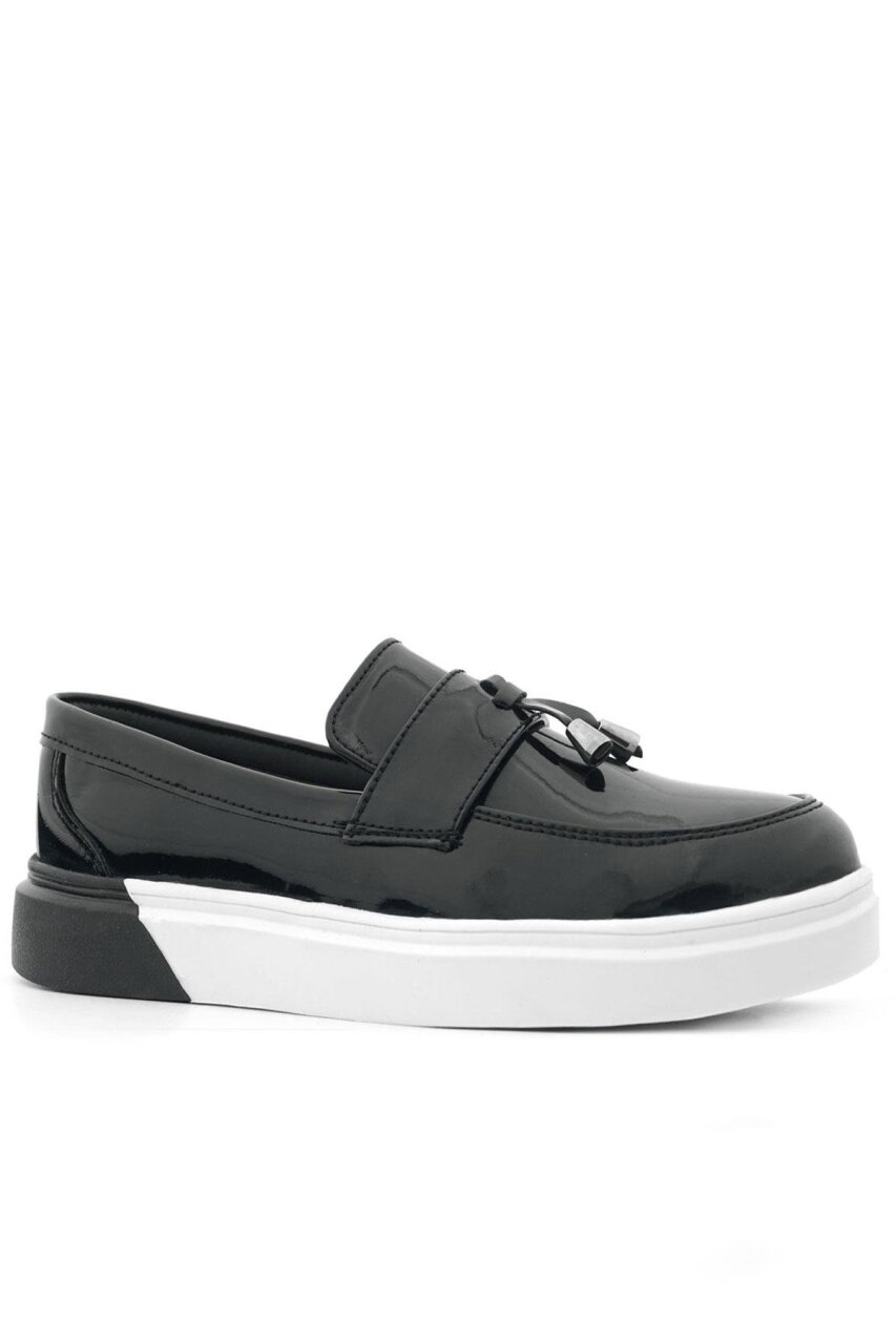 Rakerplus Black Patent Leather Buckle Kids' Classic Shoes - 2