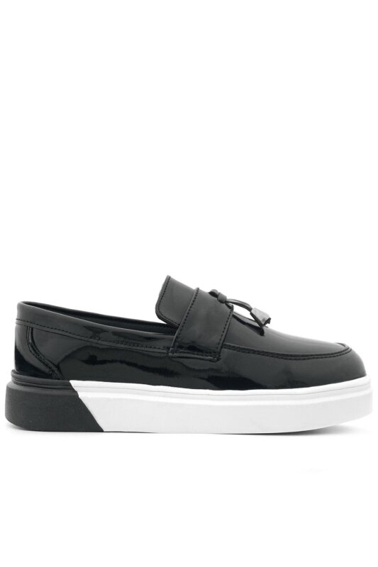 Rakerplus Black Patent Leather Buckle Kids' Classic Shoes - 3