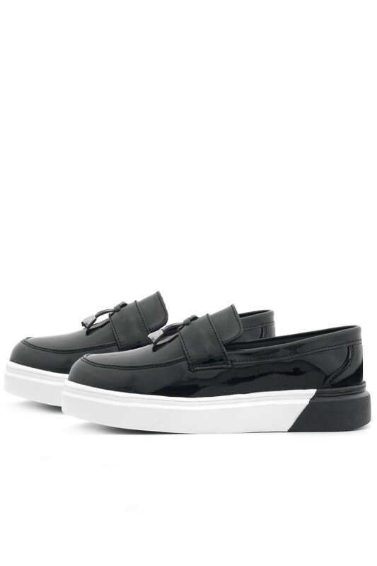 Rakerplus Black Patent Leather Buckle Kids' Classic Shoes - 6