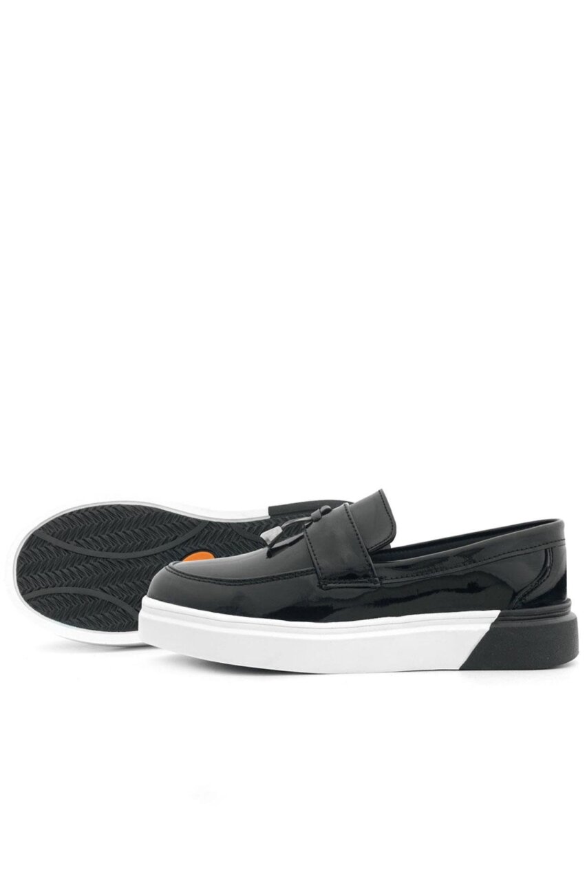 Rakerplus Black Patent Leather Buckle Kids' Classic Shoes - 7