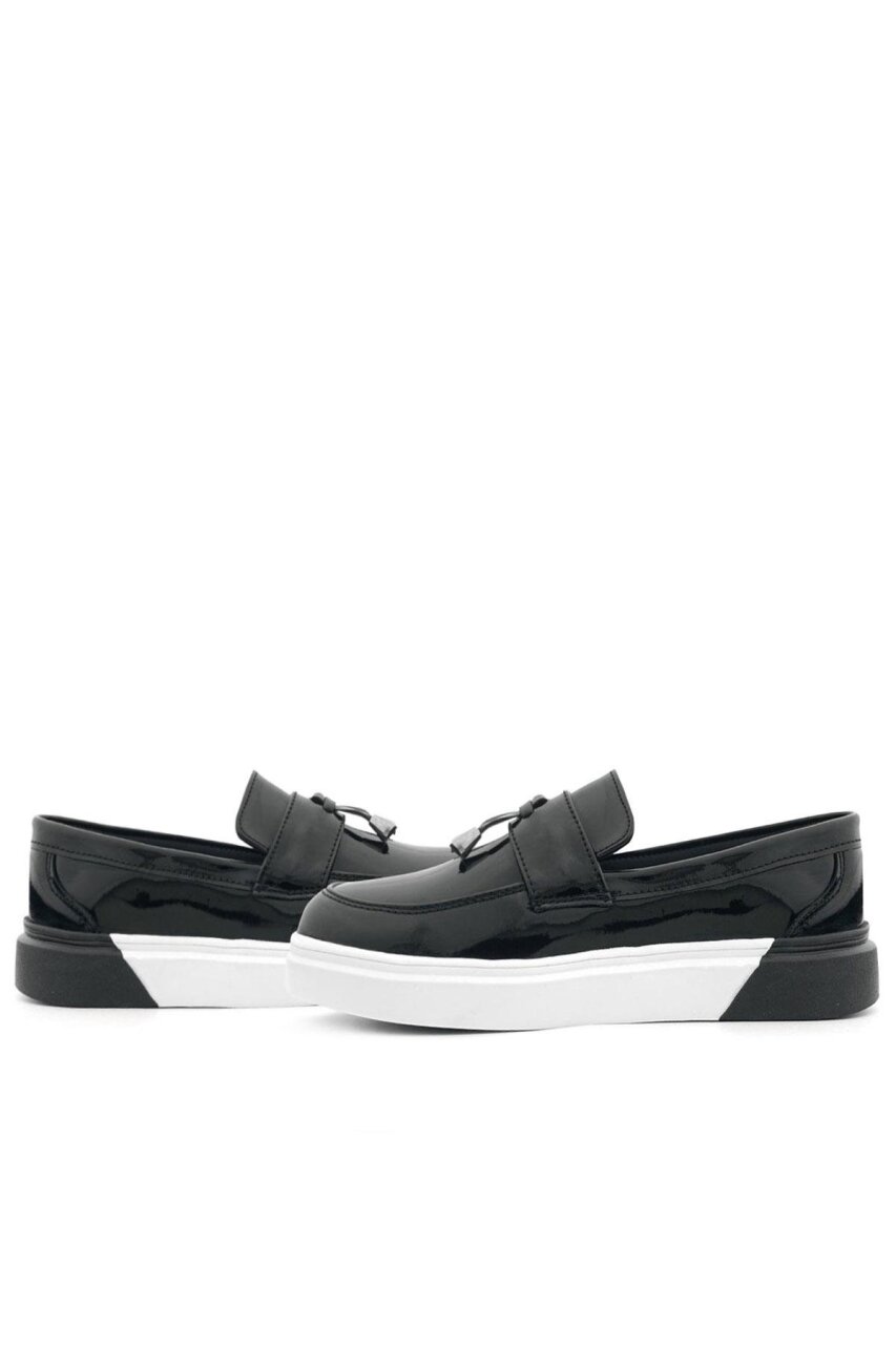 Rakerplus Black Patent Leather Buckle Kids' Classic Shoes - 8