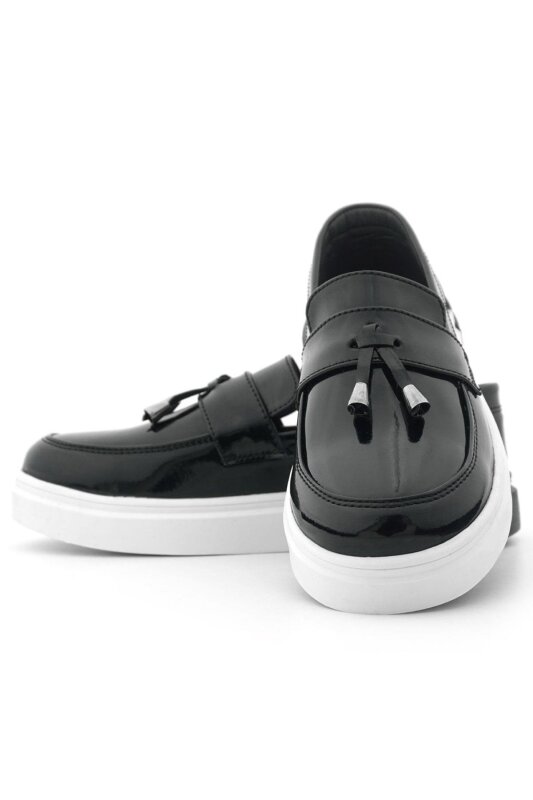 Rakerplus Black Patent Leather Buckle Kids' Classic Shoes - 9