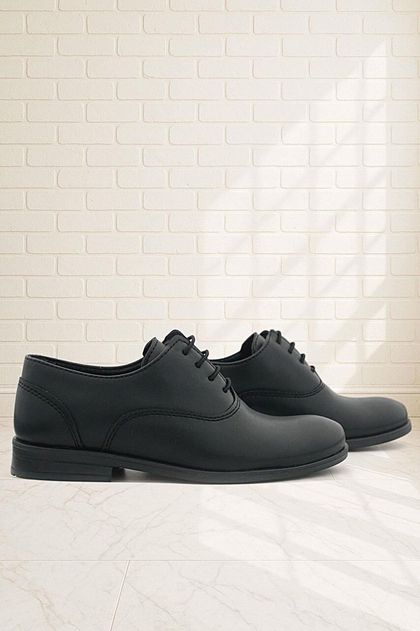 Rakerplus Smokin Siyah Mat Bağcıklı Çocuk Klasik Ayakkabısı - 1