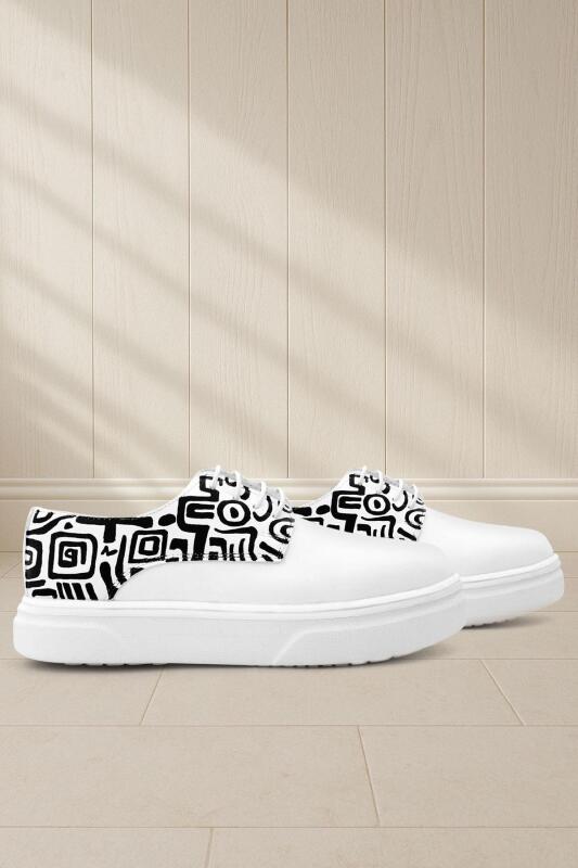 Rakerplus Tbons Özel Tasarım Derby Beyaz Cilt Çocuk Klasik Ayakkabı - Rakerplus