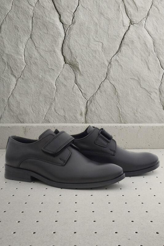 Rakerplus Hakiki Deri Siyah Cilt Cırtlı Oxford Çocuk Ayakkabı - Rakerplus