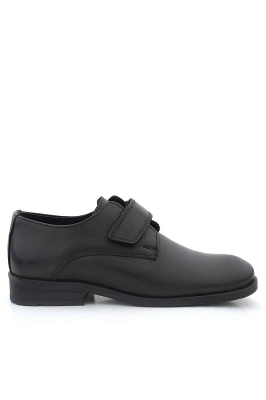 Rakerplus Genuine Leather Black Velcro Oxford Kids' Shoes - 3