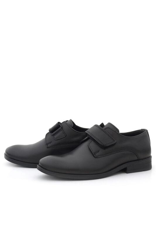 Rakerplus Genuine Leather Black Velcro Oxford Kids' Shoes - 6