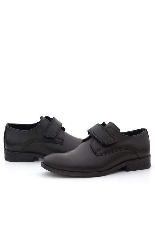 Rakerplus Genuine Leather Black Velcro Oxford Kids' Shoes - 7