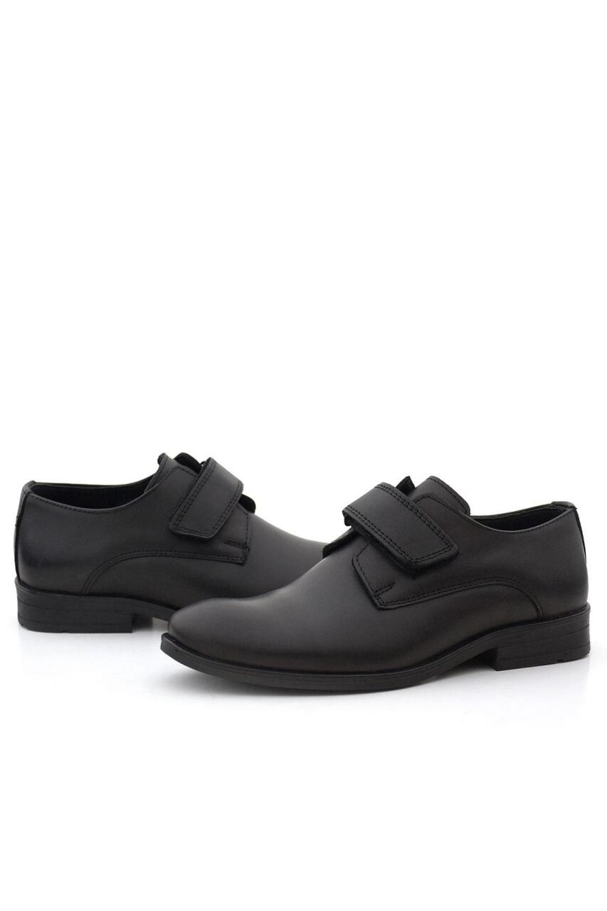 Rakerplus Genuine Leather Black Velcro Oxford Kids' Shoes - 7