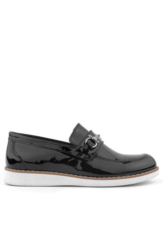 Rakerplus Hakiki Deri Siyah Rugan Loafer Çocuk Klasik Ayakkabı - Rakerplus